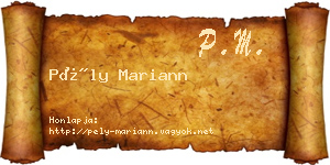 Pély Mariann névjegykártya
